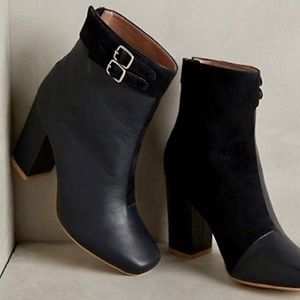 Anthro / Miss Albright Suede & Leather Bootie
